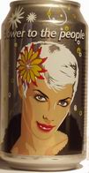 whitehair woman with yellow flower