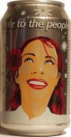 redhead woman with red flower